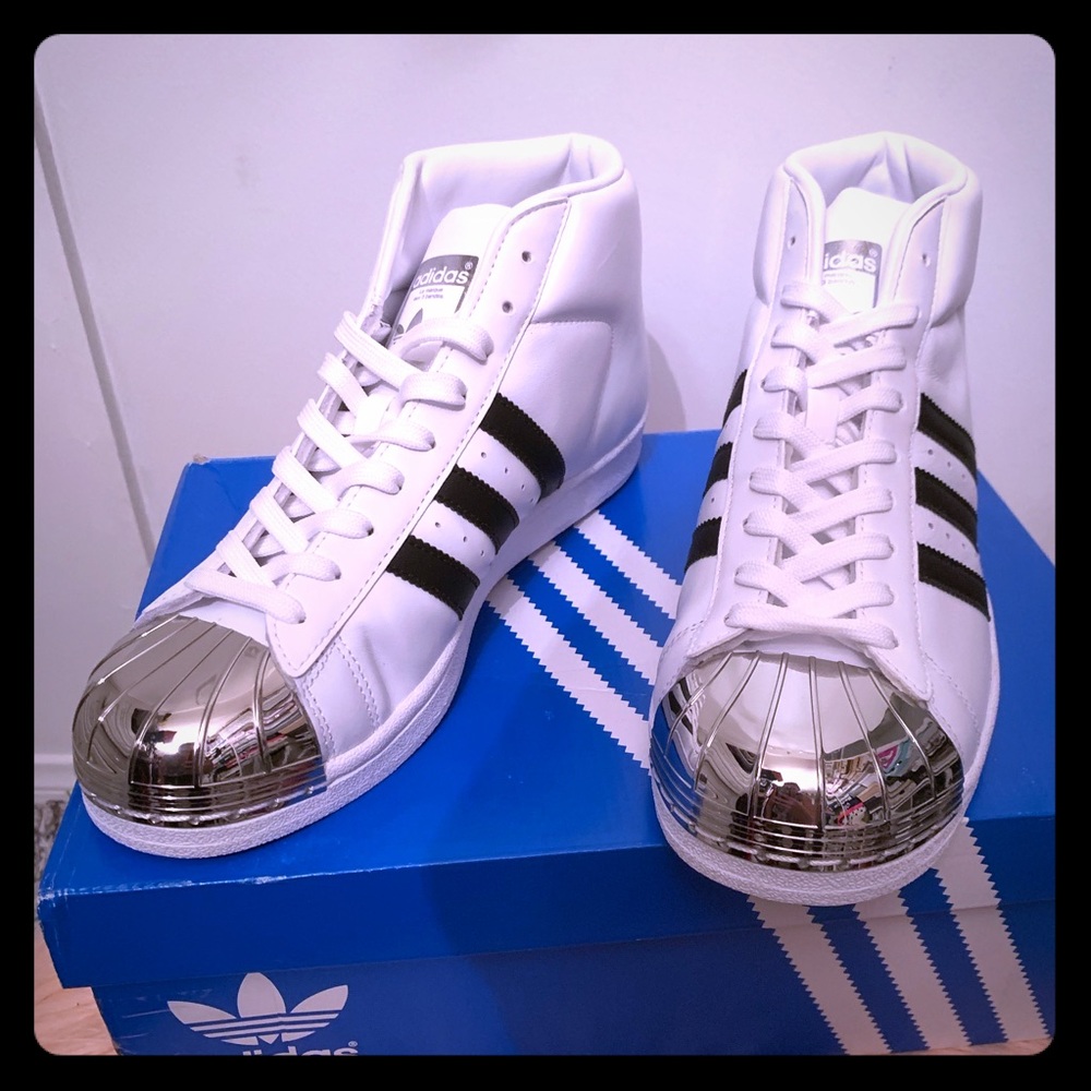 🆕 Adidas Promodel metal toe sneakers black 8.5 - Picture 1 of 6